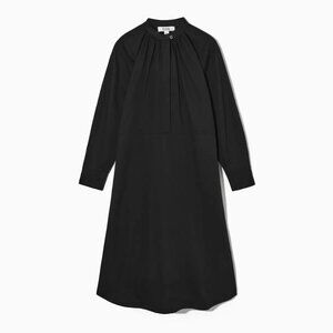 COS Relaxed Fit Gathered Midi Shirt Dress